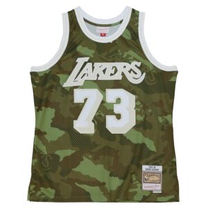 Dennis Rodman Los Angeles Lakers Mitchell & Ness Hardwood Classics 1998/99 Ghost Green Swingman Jersey - Camo photo 2 Jersey4u