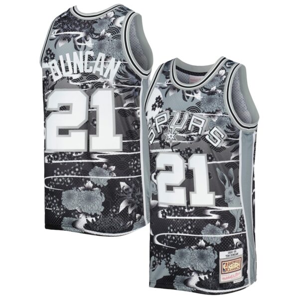 Tim Duncan San Antonio Spurs Mitchell & Ness 1998/99 Hardwood Classics Lunar New Year Swingman Jersey - Silver photo 1 Jersey4u