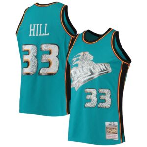 Grant Hill Detroit Pistons Mitchell & Ness 1998/99 Hardwood Classics NBA 75th Anniversary Diamond Swingman Jersey - Teal photo 1 Jersey4u