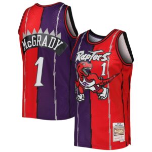 Tracy McGrady Toronto Raptors Mitchell & Ness Hardwood Classics 1998/99 Split Swingman Jersey - Purple/Red photo 1 Jersey4u