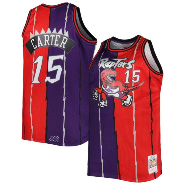 Vince Carter Toronto Raptors Mitchell & Ness Big & Tall Hardwood Classics 1998/99 Split Swingman Jersey - Purple/Red photo 1 Jersey4u