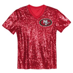 Brock Purdy San Francisco 49ers Girls Youth Sequin V-Neck Fashion Jersey - Scarlet photo 2 Jersey4u