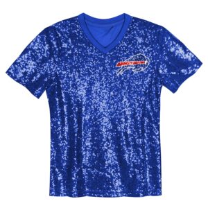 Josh Allen Buffalo Bills Girls Youth Sequin V-Neck Fashion Jersey - Royal photo 2 Jersey4u
