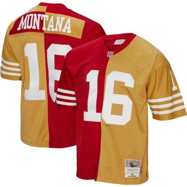 Joe Montana San Francisco 49ers Mitchell & Ness 1990 Split Legacy Jersey4u Jersey - Scarlet/Gold photo 1 Jersey4u