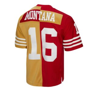 Joe Montana San Francisco 49ers Mitchell & Ness 1990 Split Legacy Jersey4u Jersey - Scarlet/Gold photo 3 Jersey4u