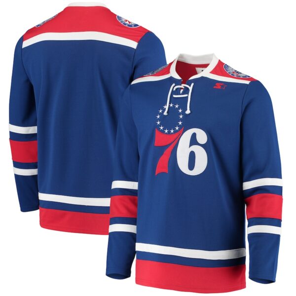 Philadelphia 76ers G-III Sports by Carl Banks Pointman Hockey Fashion Jersey - Royal photo 1 Jersey4u