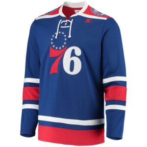 Philadelphia 76ers G-III Sports by Carl Banks Pointman Hockey Fashion Jersey - Royal photo 2 Jersey4u