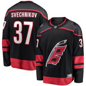 Andrei Svechnikov Carolina Hurricanes Jersey4u Home Breakaway Jersey - Black photo 1 Jersey4u