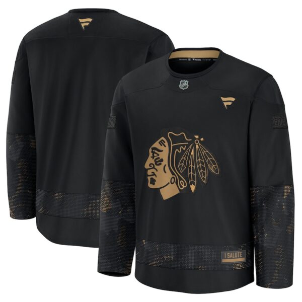 Chicago Blackhawks Jersey4u 2024 Military Appreciation Practice Jersey - Black photo 1 Jersey4u
