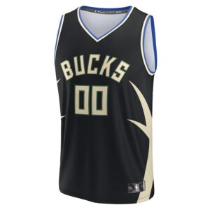 Milwaukee Bucks Jersey4u Custom Fast Break Jersey - Statement Edition - Black photo 2 Jersey4u