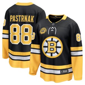 David Pastrnak Boston Bruins Jersey4u 100th Anniversary Premier Breakaway Player Jersey - Black photo 1 Jersey4u