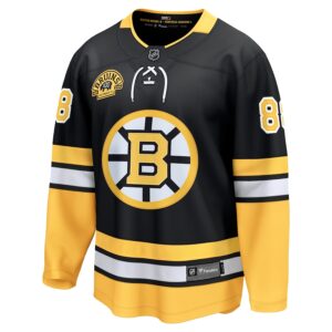 David Pastrnak Boston Bruins Jersey4u 100th Anniversary Premier Breakaway Player Jersey - Black photo 2 Jersey4u