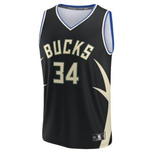 Giannis Antetokounmpo Milwaukee Bucks Jersey4u Fast Break Jersey4u Player Jersey - Statement Edition - Black photo 2 Jersey4u