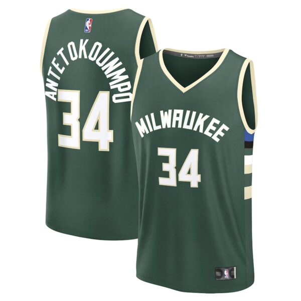 Giannis Antetokounmpo Milwaukee Bucks Jersey4u Fast Break Jersey4u Player Jersey - Icon Edition - Hunter Green photo 1 Jersey4u