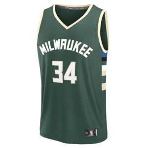Giannis Antetokounmpo Milwaukee Bucks Jersey4u Fast Break Jersey4u Player Jersey - Icon Edition - Hunter Green photo 2 Jersey4u