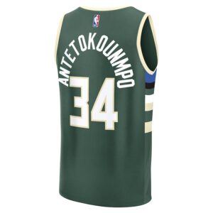 Giannis Antetokounmpo Milwaukee Bucks Jersey4u Fast Break Jersey4u Player Jersey - Icon Edition - Hunter Green photo 3 Jersey4u