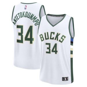 Giannis Antetokounmpo Milwaukee Bucks Jersey4u Fast Break Jersey4u Player Jersey - Association Edition - White photo 1 Jersey4u