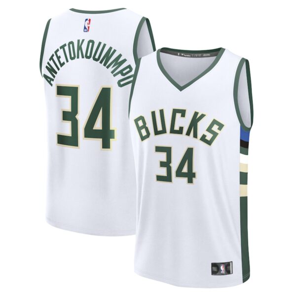 Giannis Antetokounmpo Milwaukee Bucks Jersey4u Fast Break Jersey4u Player Jersey - Association Edition - White photo 1 Jersey4u