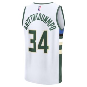 Giannis Antetokounmpo Milwaukee Bucks Jersey4u Fast Break Jersey4u Player Jersey - Association Edition - White photo 3 Jersey4u