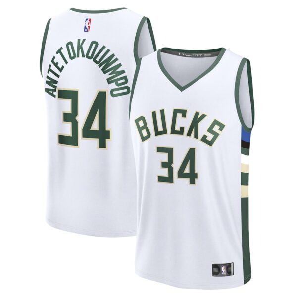 Giannis Antetokounmpo Milwaukee Bucks Jersey4u Fast Break Jersey4u Player Jersey - Association Edition - White photo 1 Jersey4u