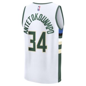Giannis Antetokounmpo Milwaukee Bucks Jersey4u Fast Break Jersey4u Player Jersey - Association Edition - White photo 3 Jersey4u