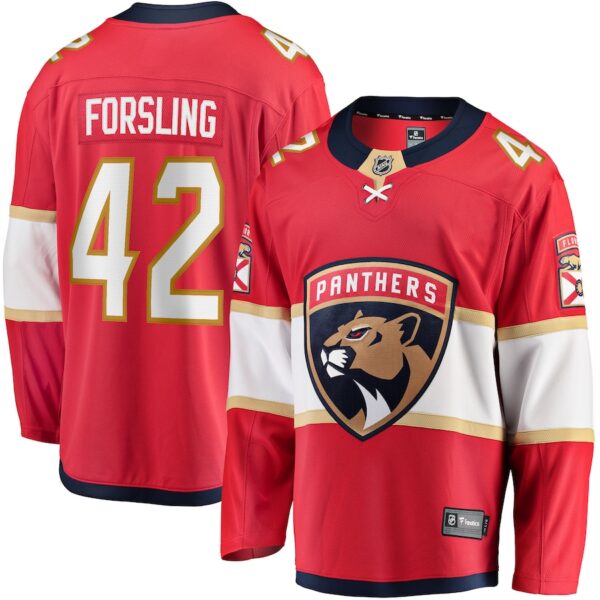 Gustav Forsling Florida Panthers Jersey4u Home Breakaway Player Jersey - Red photo 1 Jersey4u