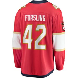 Gustav Forsling Florida Panthers Jersey4u Home Breakaway Player Jersey - Red photo 3 Jersey4u