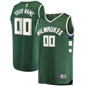 Milwaukee Bucks Jersey4u Fast Break Custom Jersey4u Jersey Hunter Green - Icon Edition photo 1 Jersey4u