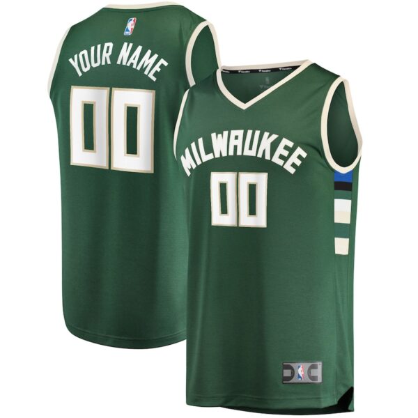 Milwaukee Bucks Jersey4u Fast Break Custom Jersey4u Jersey Hunter Green - Icon Edition photo 1 Jersey4u