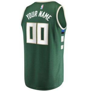 Milwaukee Bucks Jersey4u Fast Break Custom Jersey4u Jersey Hunter Green - Icon Edition photo 3 Jersey4u