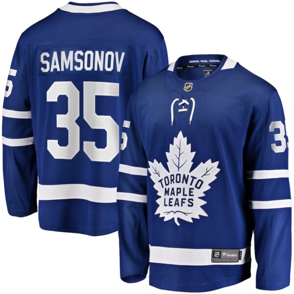 Ilya Samsonov Toronto Maple Leafs Jersey4u Home Breakaway Player Jersey - Blue photo 1 Jersey4u