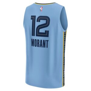 Ja Morant Memphis Grizzlies Jersey4u Fast Break Jersey4u Player Jersey - Statement Edition - Light Blue photo 3 Jersey4u