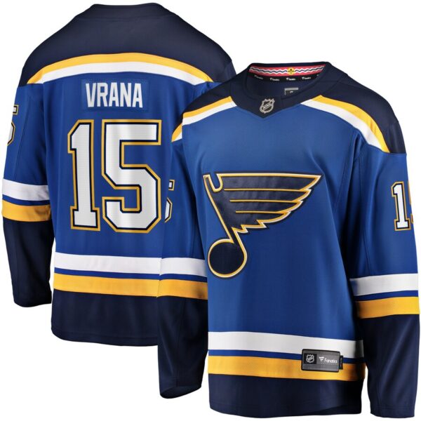 Jakub Vrana St. Louis Blues Jersey4u Home Breakaway Jersey - Blue photo 1 Jersey4u