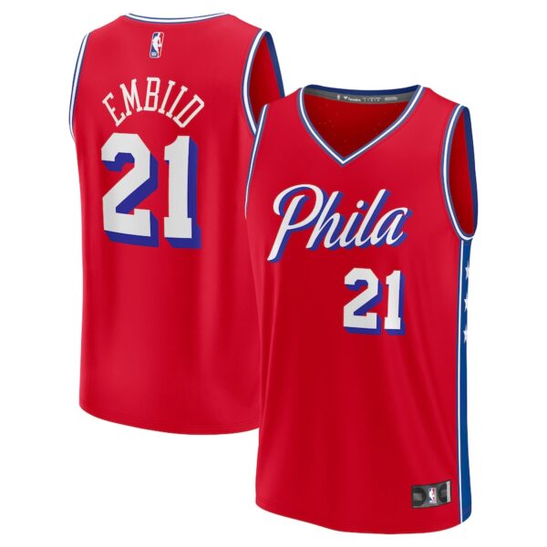 Joel Embiid Philadelphia 76ers Jersey4u Fast Break Jersey4u Player Jersey - Statement Edition - Red photo 1 Jersey4u