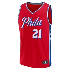 Joel Embiid Philadelphia 76ers Jersey4u Fast Break Jersey4u Player Jersey - Statement Edition - Red photo 2 Jersey4u