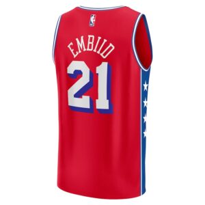 Joel Embiid Philadelphia 76ers Jersey4u Fast Break Jersey4u Player Jersey - Statement Edition - Red photo 3 Jersey4u