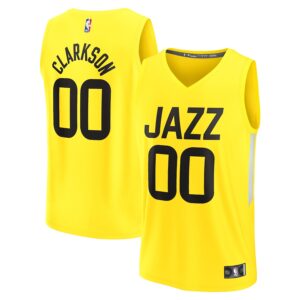 Jordan Clarkson Utah Jazz Jersey4u Fast Break Jersey4u Jersey - Icon Edition - Yellow photo 1 Jersey4u
