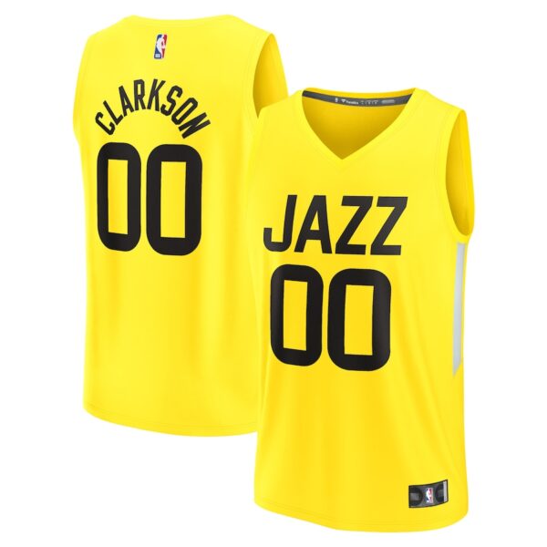 Jordan Clarkson Utah Jazz Jersey4u Fast Break Jersey4u Jersey - Icon Edition - Yellow photo 1 Jersey4u