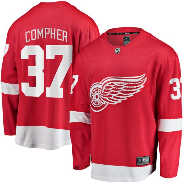 J.T. Compher Detroit Red Wings Jersey4u Home Breakaway Jersey - Red photo 1 Jersey4u