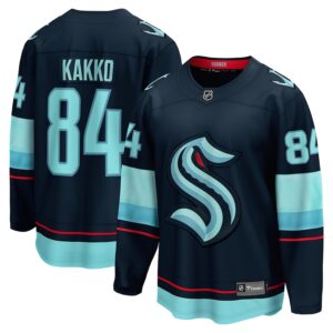 Kaapo Kakko Seattle Kraken Jersey4u Home Breakaway Player Jersey - Deep Sea Blue photo 1 Jersey4u