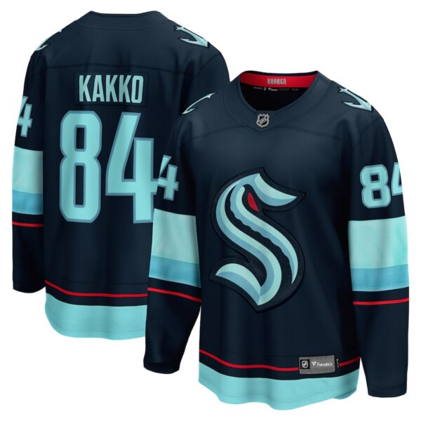 Kaapo Kakko Seattle Kraken Jersey4u Home Breakaway Player Jersey - Deep Sea Blue photo 1 Jersey4u