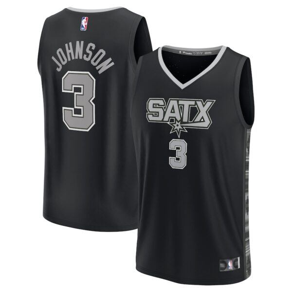 Keldon Johnson San Antonio Spurs Jersey4u Fast Break Jersey4u Player Jersey - Statement Edition - Black photo 1 Jersey4u