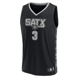 Keldon Johnson San Antonio Spurs Jersey4u Fast Break Jersey4u Player Jersey - Statement Edition - Black photo 2 Jersey4u