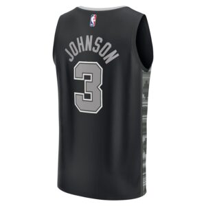 Keldon Johnson San Antonio Spurs Jersey4u Fast Break Jersey4u Player Jersey - Statement Edition - Black photo 3 Jersey4u