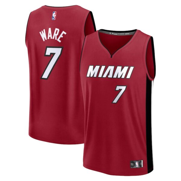 Kel'el Ware Miami Heat Jersey4u Fast Break Player Jersey - Statement Edition - Red photo 1 Jersey4u