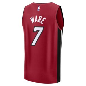Kel'el Ware Miami Heat Jersey4u Fast Break Player Jersey - Statement Edition - Red photo 3 Jersey4u