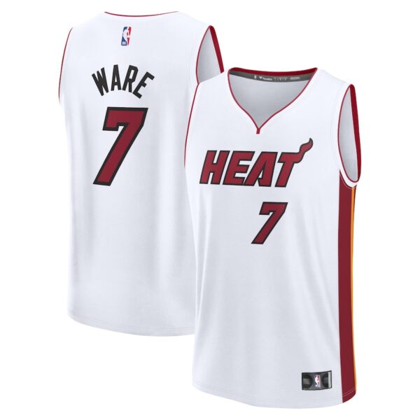 Kel'el Ware Miami Heat Jersey4u Fast Break Jersey4u Player Jersey - Association Edition - White photo 1 Jersey4u