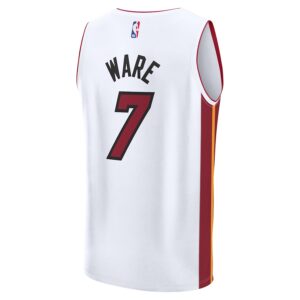 Kel'el Ware Miami Heat Jersey4u Fast Break Jersey4u Player Jersey - Association Edition - White photo 3 Jersey4u