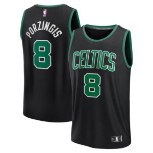 Kristaps Porzingis Boston Celtics Jersey4u Fast Break Jersey4u Player Jersey - Statement Edition - Black photo 1 Jersey4u