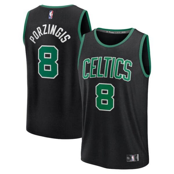 Kristaps Porzingis Boston Celtics Jersey4u Fast Break Jersey4u Player Jersey - Statement Edition - Black photo 1 Jersey4u